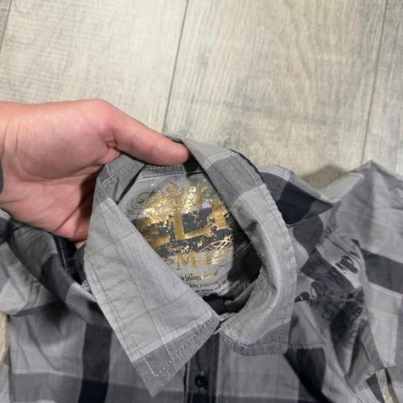 Gray Plaid Button Down Shirt - Picture 3 of 6